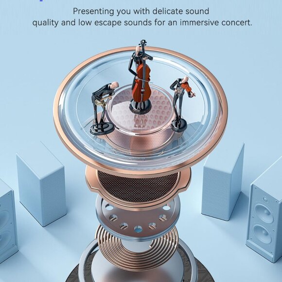 Bluetooth Headphones True Wireless Earbuds 50H Playback  LED Power Display Earph - Picture 3 of 8